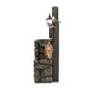 15x14.1x26.4" Woodland Animal Two-Tiered Water Fountain with Light