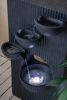 16.5x9.8x31.9" 4 Tier Minimalist Water Fountain with Light Black