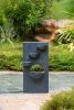 16.5x9.8x31.9" 4 Tier Minimalist Water Fountain with Light Black