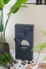 16.5x9.8x31.9" 4 Tier Minimalist Water Fountain with Light Black