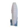 17x10x32" White Abstract Water Fountain with Blue Base & Light