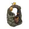 19x12x23" Lighted Two-Tiered Woodland Animal Water Fountain