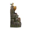 19x12x23" Lighted Two-Tiered Woodland Animal Water Fountain