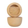 21.7x21.7x34.3" Cement Round Water Fountain with Light