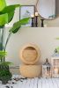 21.7x21.7x34.3" Cement Round Water Fountain with Light