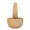 21.7x21.7x34.3" Cement Round Water Fountain with Light