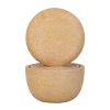 21.7x21.7x34.3" Cement Round Water Fountain with Light