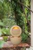 21.7x21.7x34.3" Cement Round Water Fountain with Light