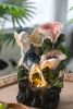 8.9x4.7x13.4" 3 Tier Tabletop Fairy Water Fountain With LED Light