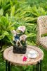 8.9x4.7x13.4" 3 Tier Tabletop Fairy Water Fountain With LED Light