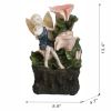 8.9x4.7x13.4" 3 Tier Tabletop Fairy Water Fountain With LED Light