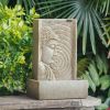 9x6.5x14" Tabletop Buddha Water Fountain with LED Light