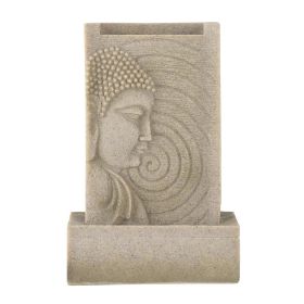 9x6.5x14" Tabletop Buddha Water Fountain with LED Light