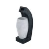10x8x23" Black & White Vase Design Water Fountain with Light