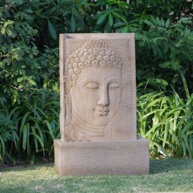 25x13x39" Sandstone Buddha Water Fountain with Light