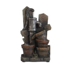 Antique Water Pump Fountain Design With LED Light