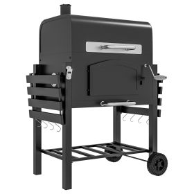Outsunny Portable Adjustable Charcoal BBQ Grill & Accessories