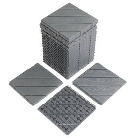 9 Pack Plastic Waterproof Interlocking Deck Tiles 11.8"x11.8"