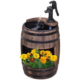 Outsunny 23" Rustic Apple Barrel Fountain