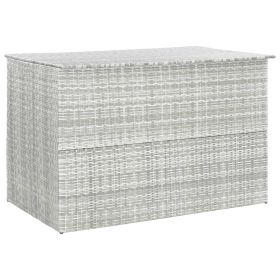Light Gray Rattan Patio Storage Box 59.1"x39.4"x39.4"