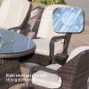 7-Piece Patio Wicker Dining Set with Gas Fire Pit Table