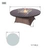 Direct Wicker 9 Piece Patio Set with Round Table Gas Fire Pit