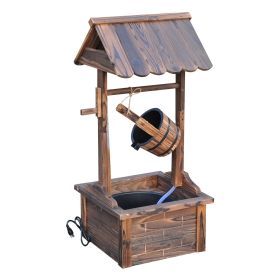 Outsunny Outdoor Wooden Wishing Well Fountain