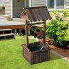 Outsunny Outdoor Wooden Wishing Well Fountain
