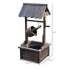 Outsunny Outdoor Wooden Wishing Well Fountain