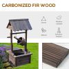 Outsunny Outdoor Wooden Wishing Well Fountain