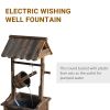 Outsunny Outdoor Wooden Wishing Well Fountain