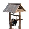 Outsunny Outdoor Wooden Wishing Well Fountain